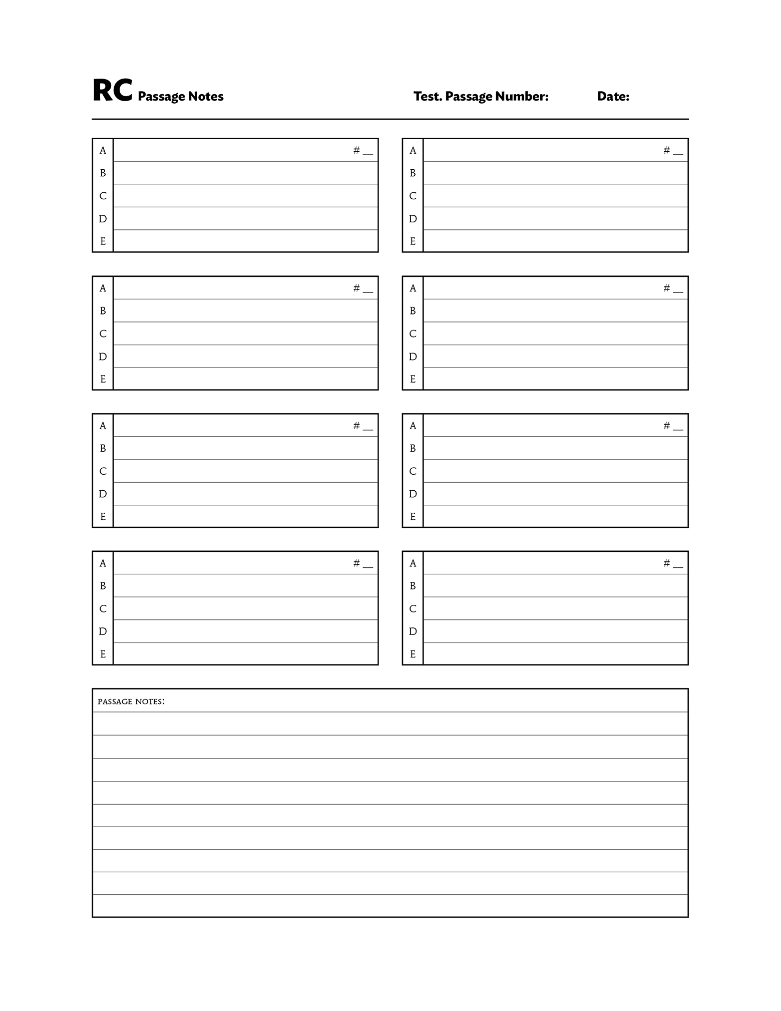 LSAT Notebook Pages